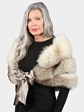 Woman's Blue Fox Fur Shoulder Wrap with Satin Bow