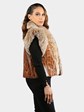 Woman's Orange Snakeskin Vest with Crystal Fox Tuxedo Front