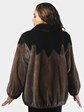 Woman's Natural Surrel and Ranch Mink Fur Jacket with Diamond Cut Yoke