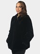 Woman's Dyed Black Sheared Mink Fur Jacket by Louis Feraud