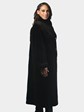 Woman's Dyed Dark Brown Sheared Mink Fur Coat Reversible to Rain Taffeta