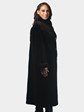 Woman's Dyed Dark Brown Sheared Mink Fur Coat Reversible to Rain Taffeta