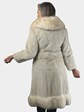 Woman's Vintage Natural Tourmaline Mink Fur Coat with Fox Collar