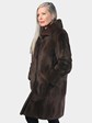 Woman's Dyed Brown Sheared Muskrat Fur Stroller