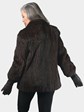 Woman's Natural Mahogany Cord Cut Mink Fur Jacket