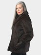 Woman's Natural Mahogany Cord Cut Mink Fur Jacket