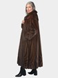 Woman's Natural Demi Buff Female Mink Fur Coat with Directional Work in Body