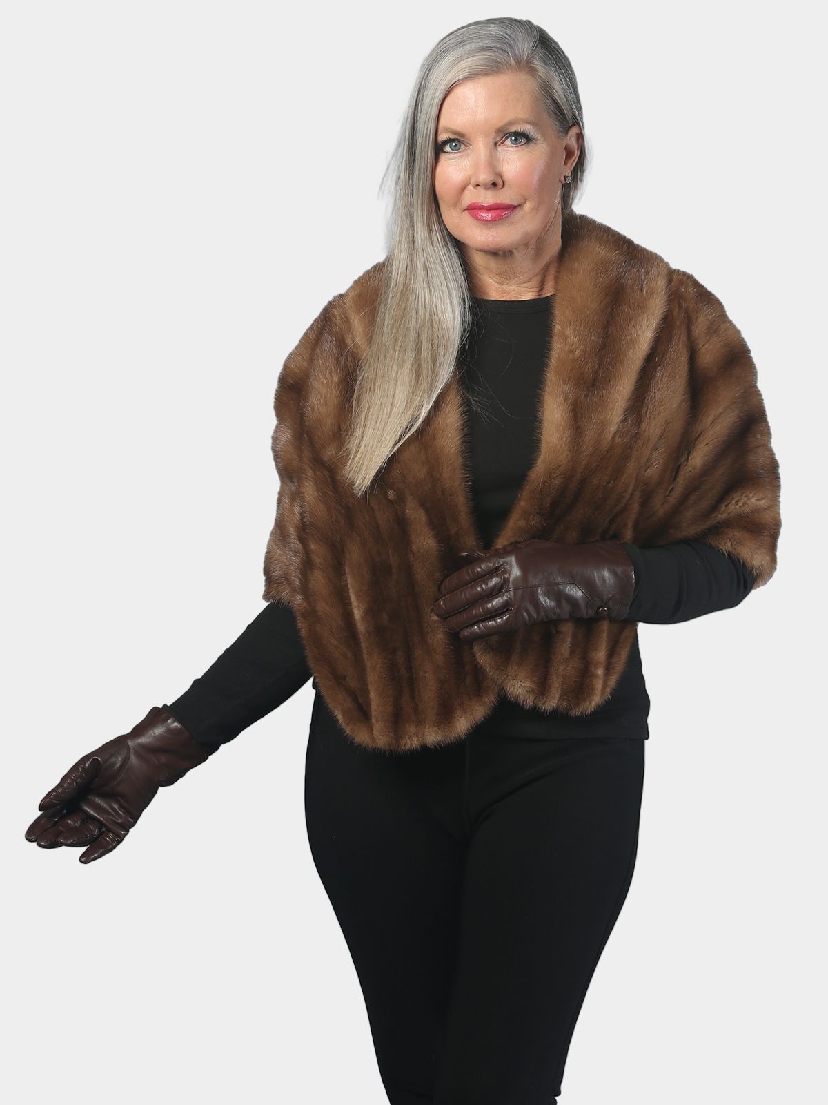 Woman's Vintage Natural Lunaraine Female Mink Fur Stole