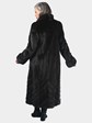 Woman's Natural Deepest Mahogany Female Mink Fur Coat with Directional Design