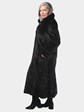 Woman's Natural Deepest Mahogany Female Mink Fur Coat with Directional Design