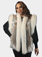 Woman's Natural Lynx Vest with Shadow Fox