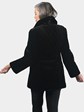 Woman's Dyed Deep Brown Sheared Mink Fur Jacket Reversible to Rain Taffeta