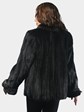 Woman's Natural Ebony Long Hair Muskrat Jacket