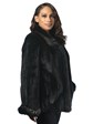 Woman's Natural Ebony Long Hair Muskrat Jacket