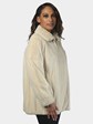 Woman's Natural Cream Sheared Mink Fur Jacket