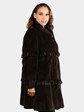 Woman's Brown Sheared Mink Fur Swing Style Stroller