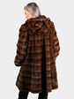 Woman's Natural Demi Buff Female Mink Stroller with Double Fur Hood