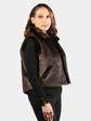 Woman's Natural Long Hair Beaver Fur Vest