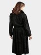 Woman's Vintage Petite Swakara Lamb Fur Coat with Mink Collar