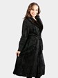 Woman's Vintage Petite Swakara Lamb Fur Coat with Mink Collar