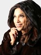 Woman's Natural Mahogany Female Mink Fur Coat with Detachable Hood and Belt