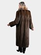 Woman's Natural Mahogany Mink Fur Coat with Crystal Fox