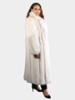 Woman's Blush Fox Fur Coat with Shadow Fox Trim