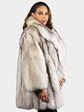 Woman's Plus Size Natural Blue Fox Fur Stroller