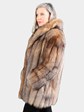 Woman's Natural Crystal Fox Fur Jacket