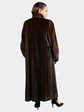 Woman's Extra Long Natural Mahogany Female Mink Fur Coat