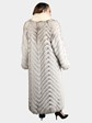 Woman's Natural Blue Fox Fur Coat with Shadow Fox Collar and Tuxedo Front