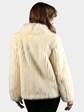 Woman's Petite Natural Cream Cord Cut Mink Jacket