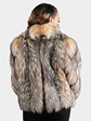 Woman's Silver Fox Fur Jacket Dyed Crystal Fox Color