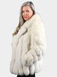 Woman's Natural Shadow Fox Fur Jacket