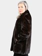 Woman's Natural Deepest Mahogany Female Mink Fur Jacket