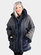 Woman's Dyed Royal Blue Female Mink Fur Jacket