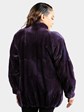 Woman's Dyed Purple Sheared Muskrat Fur Stroller