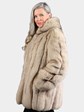 Woman's Dyed Blush Blue Fox Fur Jacket