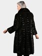 Woman's Black Dyed Semi Sheared Sculptured Mink Coat