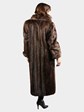 Woman's Petite Natural Medium Tone Long Hair Beaver Fur Coat