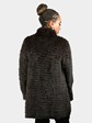 Woman's Gorski Natural Uptone Russian Sable Fur Stroller Reverses to Grey Cashmere