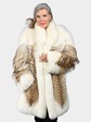 Woman's Natural Shadow Fox Fur Stroller with Finn Racoon Inserts