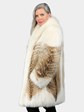 Woman's Natural Shadow Fox Fur Stroller with Finn Racoon Inserts