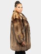 Woman's Vintage Natural Tanuki Fur Stroller