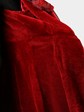 Woman's Dyed Vintage Red Shearling Lamb Coat with Dyed to Match Chinchilla Fur Trim