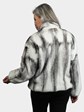 Woman's Natural Black Cross Mink Fur Jacket