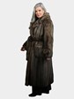 Woman's Natural Fisher Fur Coat with Belt