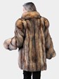 Woman's Natural Crystal Fox Fur Stroller