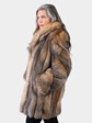Woman's Natural Crystal Fox Fur Stroller