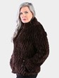 Woman's Lishman Dyed Espresso Sheared and Knit Beaver Fur Jacket